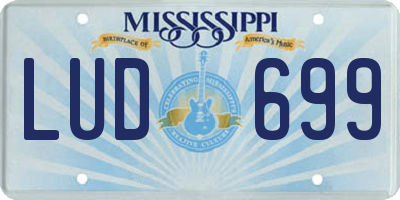 MS license plate LUD699
