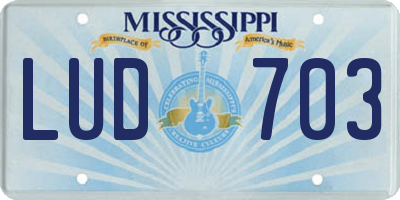 MS license plate LUD703