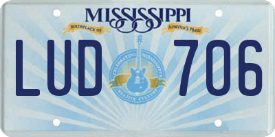 MS license plate LUD706
