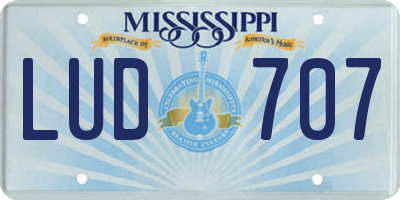 MS license plate LUD707
