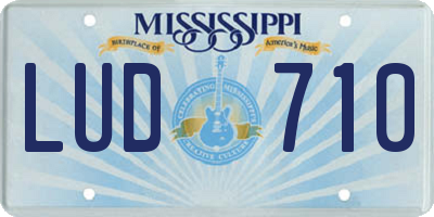 MS license plate LUD710