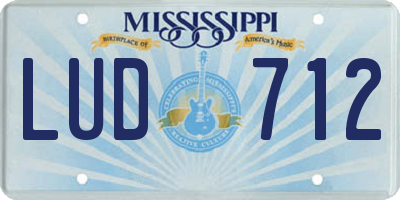 MS license plate LUD712