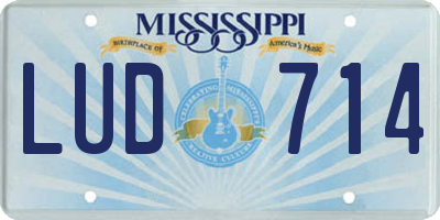 MS license plate LUD714