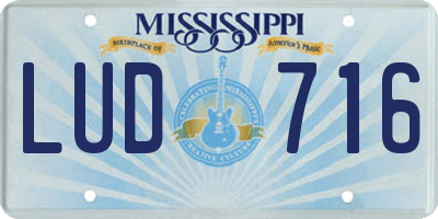 MS license plate LUD716