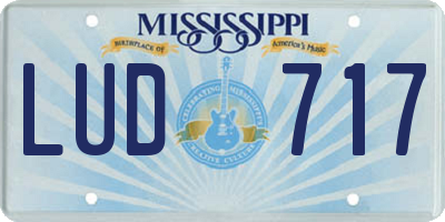 MS license plate LUD717