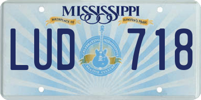 MS license plate LUD718