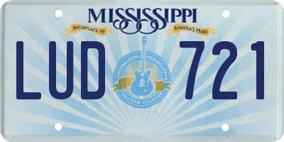 MS license plate LUD721