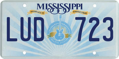 MS license plate LUD723