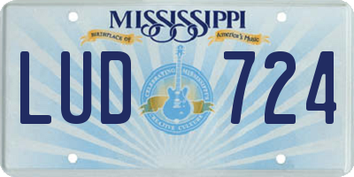 MS license plate LUD724
