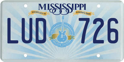 MS license plate LUD726