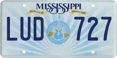 MS license plate LUD727
