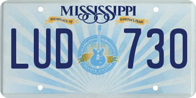 MS license plate LUD730