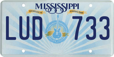 MS license plate LUD733