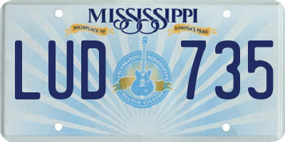 MS license plate LUD735
