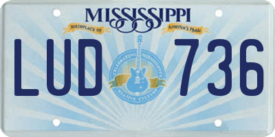 MS license plate LUD736