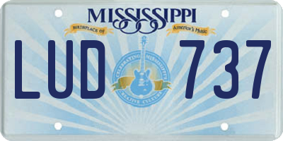 MS license plate LUD737