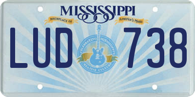 MS license plate LUD738