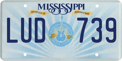 MS license plate LUD739