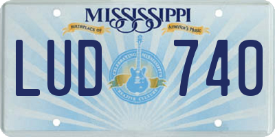 MS license plate LUD740