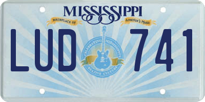 MS license plate LUD741