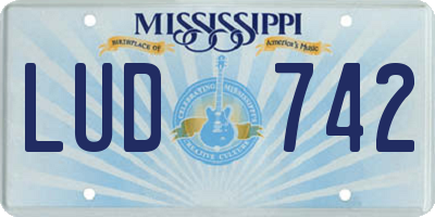 MS license plate LUD742