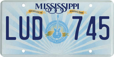 MS license plate LUD745