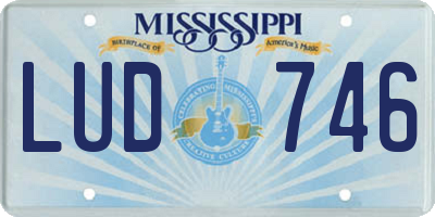 MS license plate LUD746