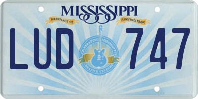 MS license plate LUD747