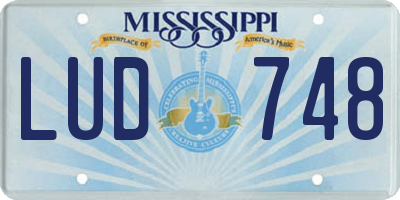 MS license plate LUD748