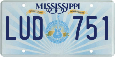 MS license plate LUD751