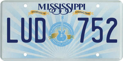 MS license plate LUD752