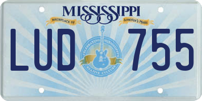MS license plate LUD755