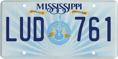 MS license plate LUD761
