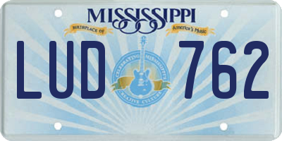MS license plate LUD762