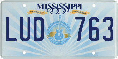 MS license plate LUD763