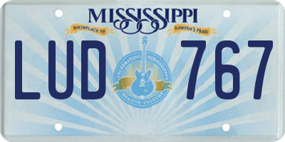 MS license plate LUD767