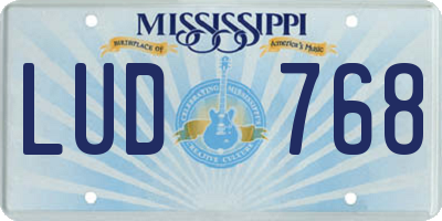 MS license plate LUD768