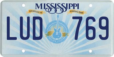 MS license plate LUD769