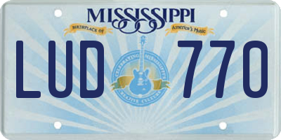 MS license plate LUD770