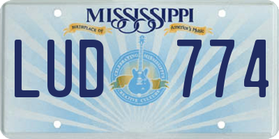 MS license plate LUD774