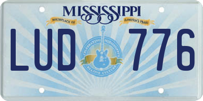 MS license plate LUD776