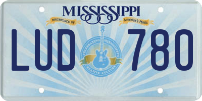 MS license plate LUD780