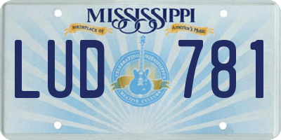 MS license plate LUD781