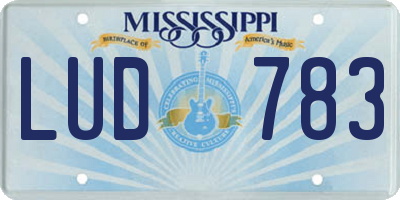 MS license plate LUD783