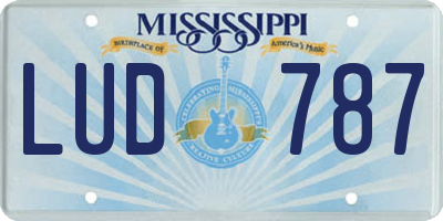 MS license plate LUD787