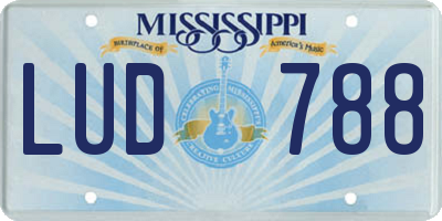 MS license plate LUD788