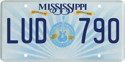 MS license plate LUD790