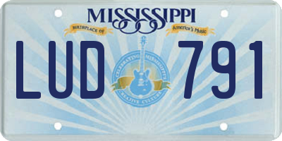 MS license plate LUD791