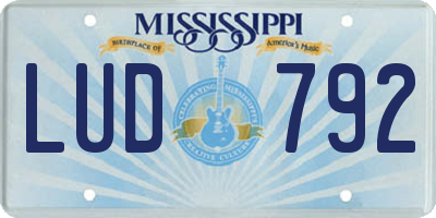 MS license plate LUD792