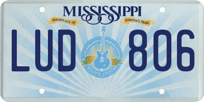 MS license plate LUD806